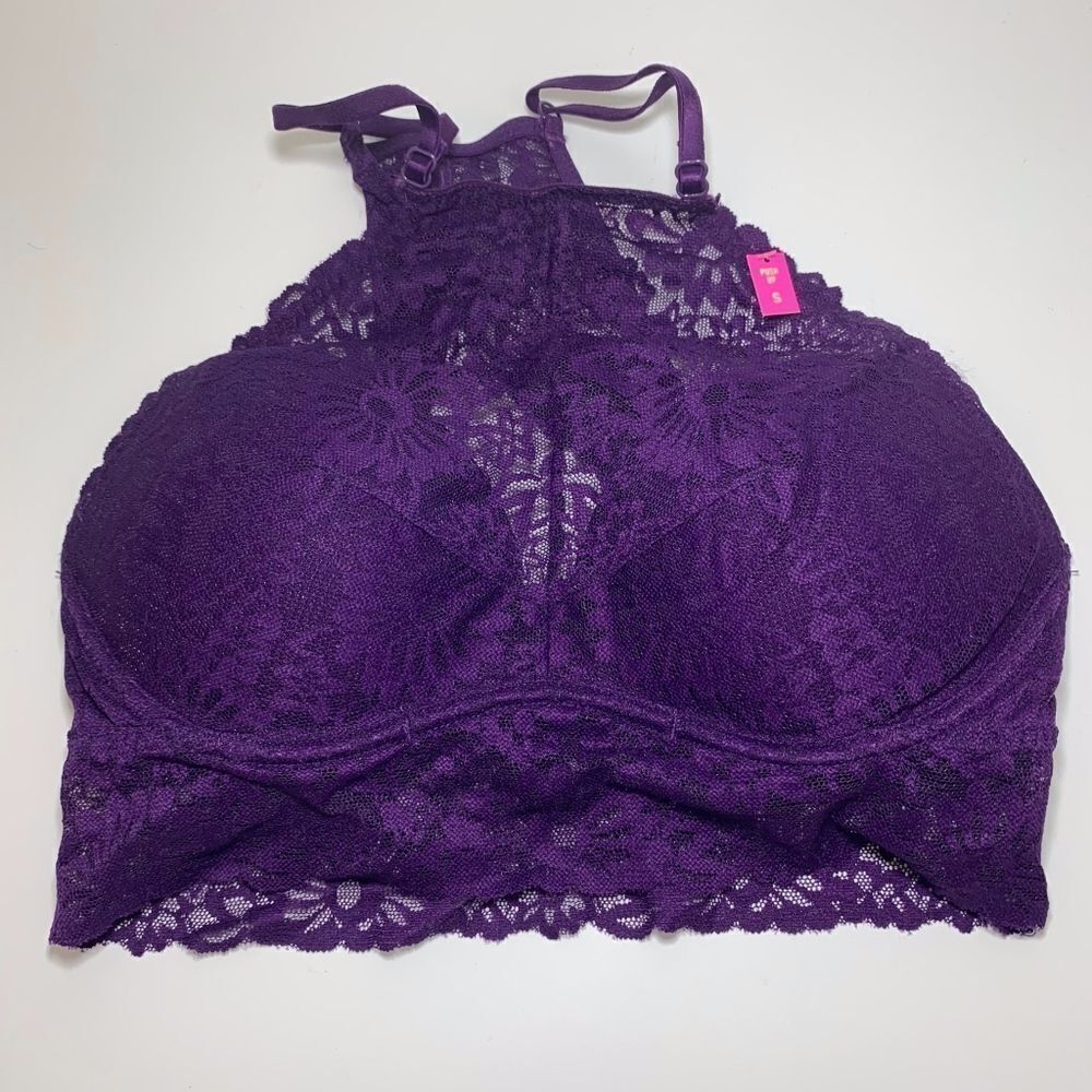 VS PINK Purple Collar Bralette Size S Gorg…